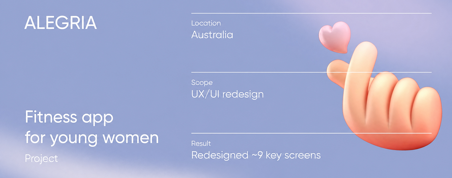 Alegria case study: fitness app redesign for young women