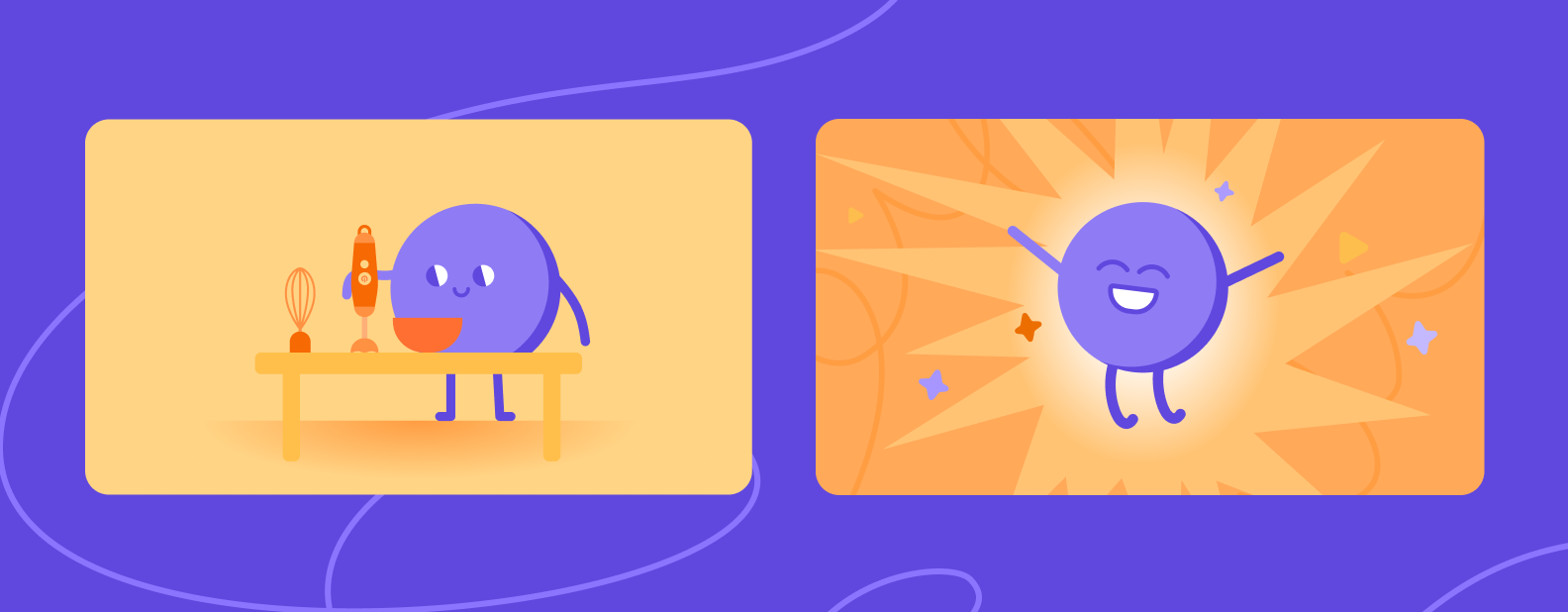 HLP mascot shown in different emotional states