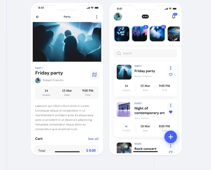 App for organizing parties with friends.