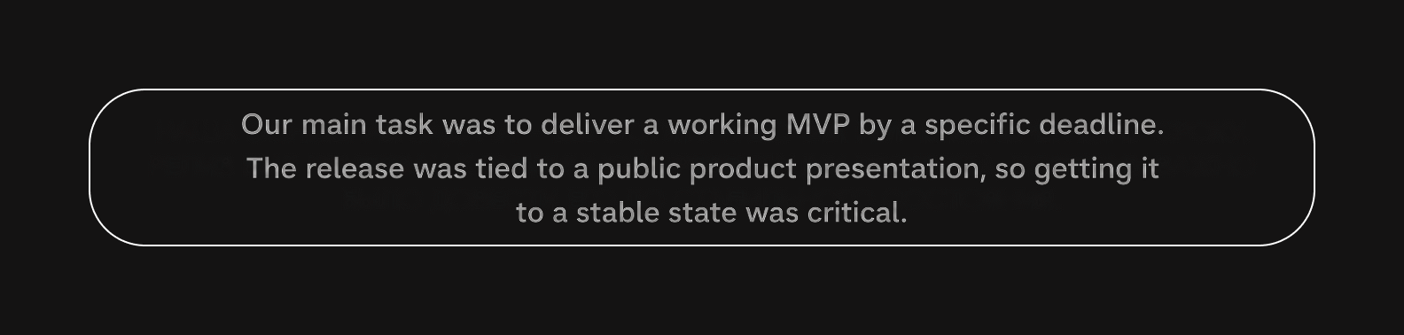 Project goal — releasing a stable MVP by the public launch