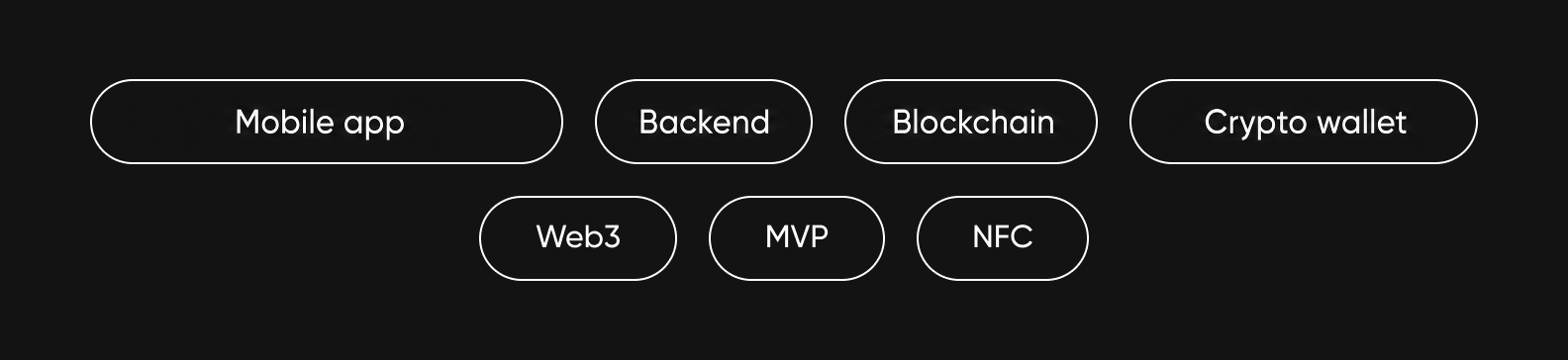 Kraster Wallet case study tags: mobile app, backend, blockchain, crypto wallet, Web3, MVP, and NFC
