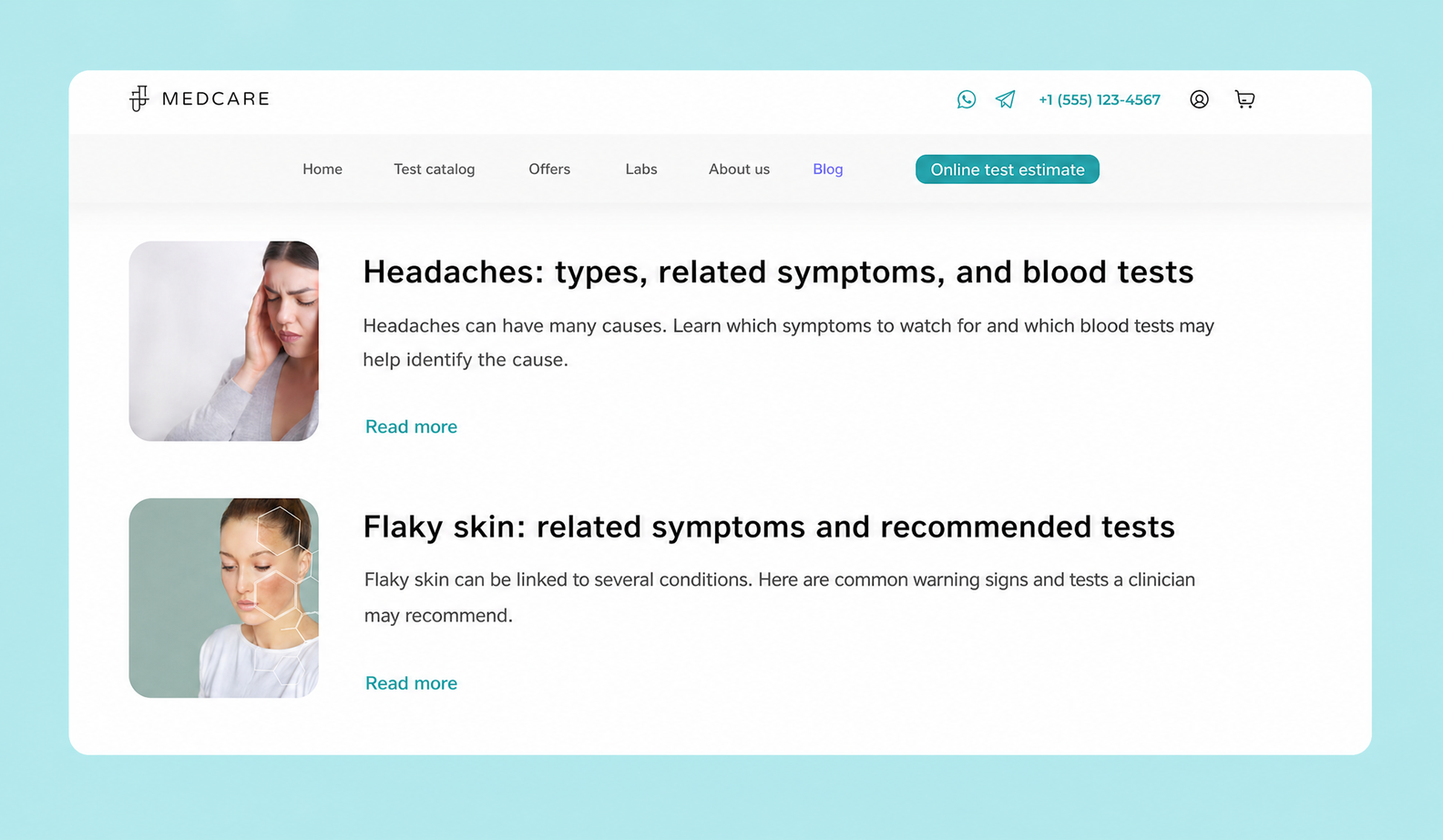 Montserrat Alternates type styles used across the MedCare website