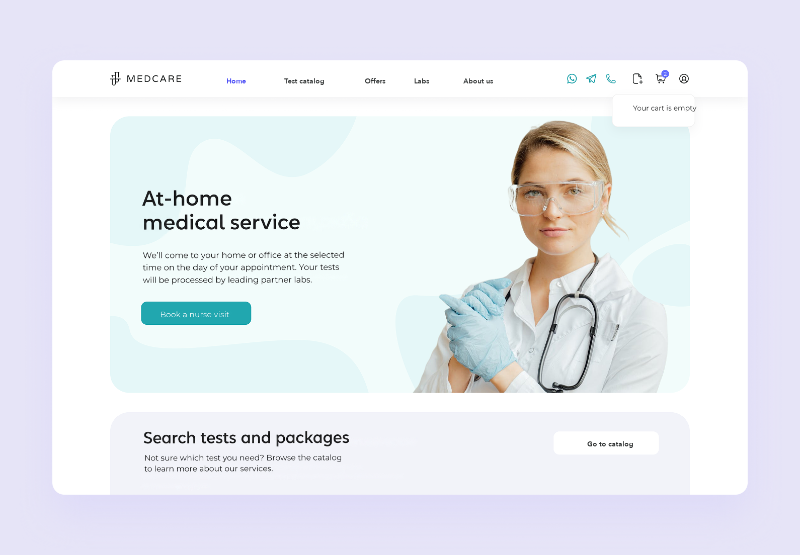 The MedCare homepage hero section