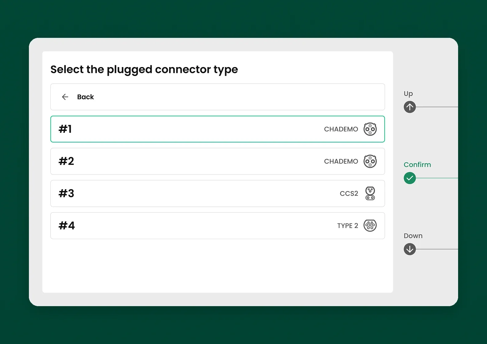 Choosing a connector for charging