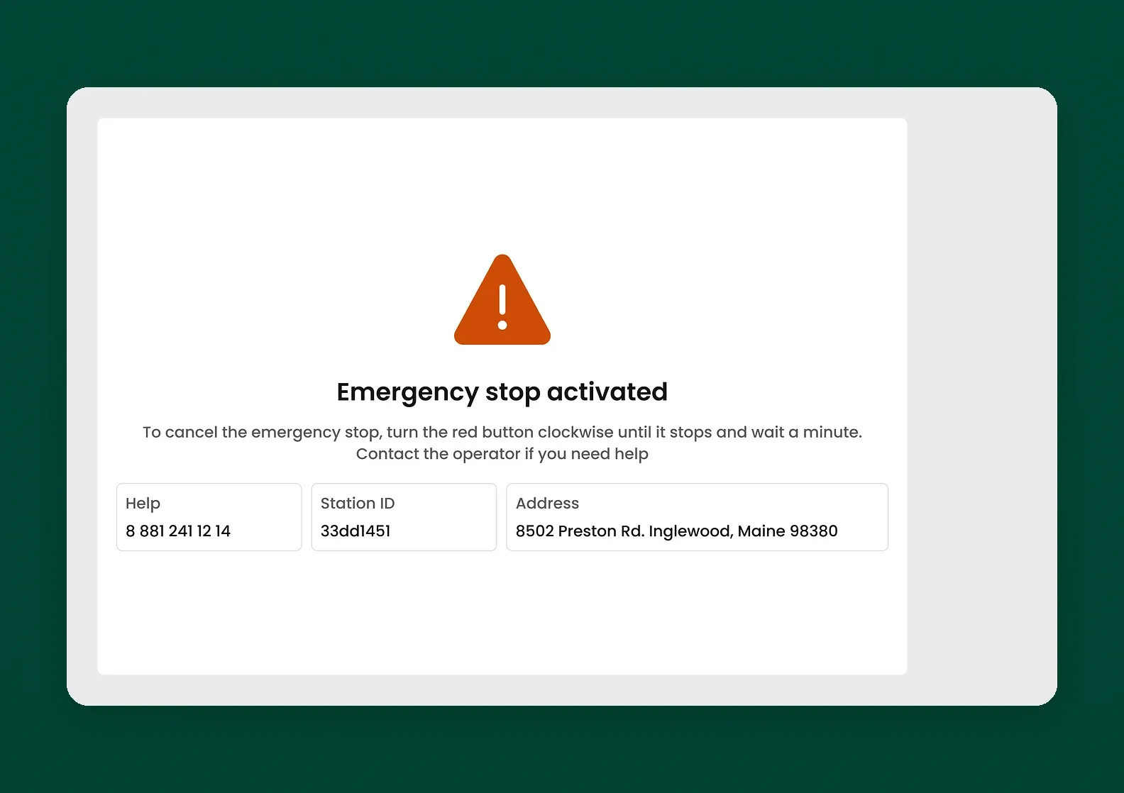 An orange error