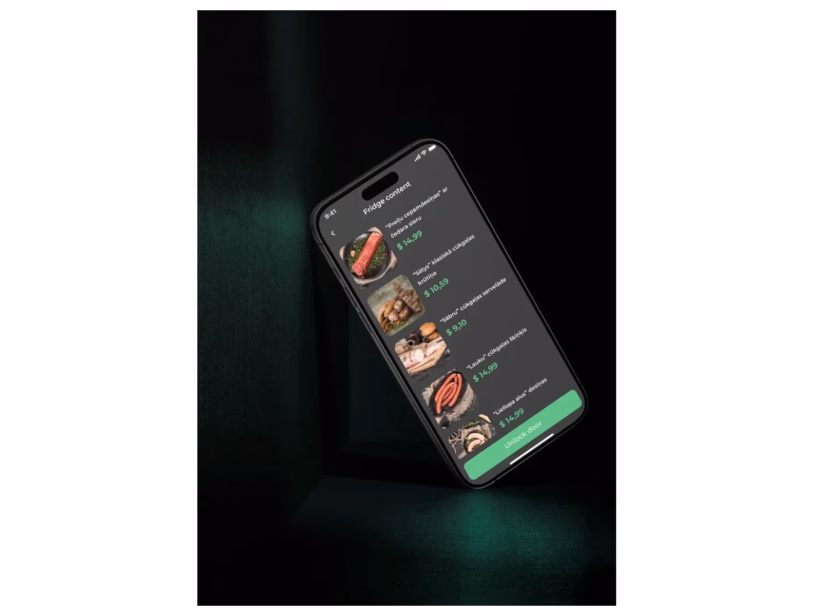 smart fridge product availability interface
