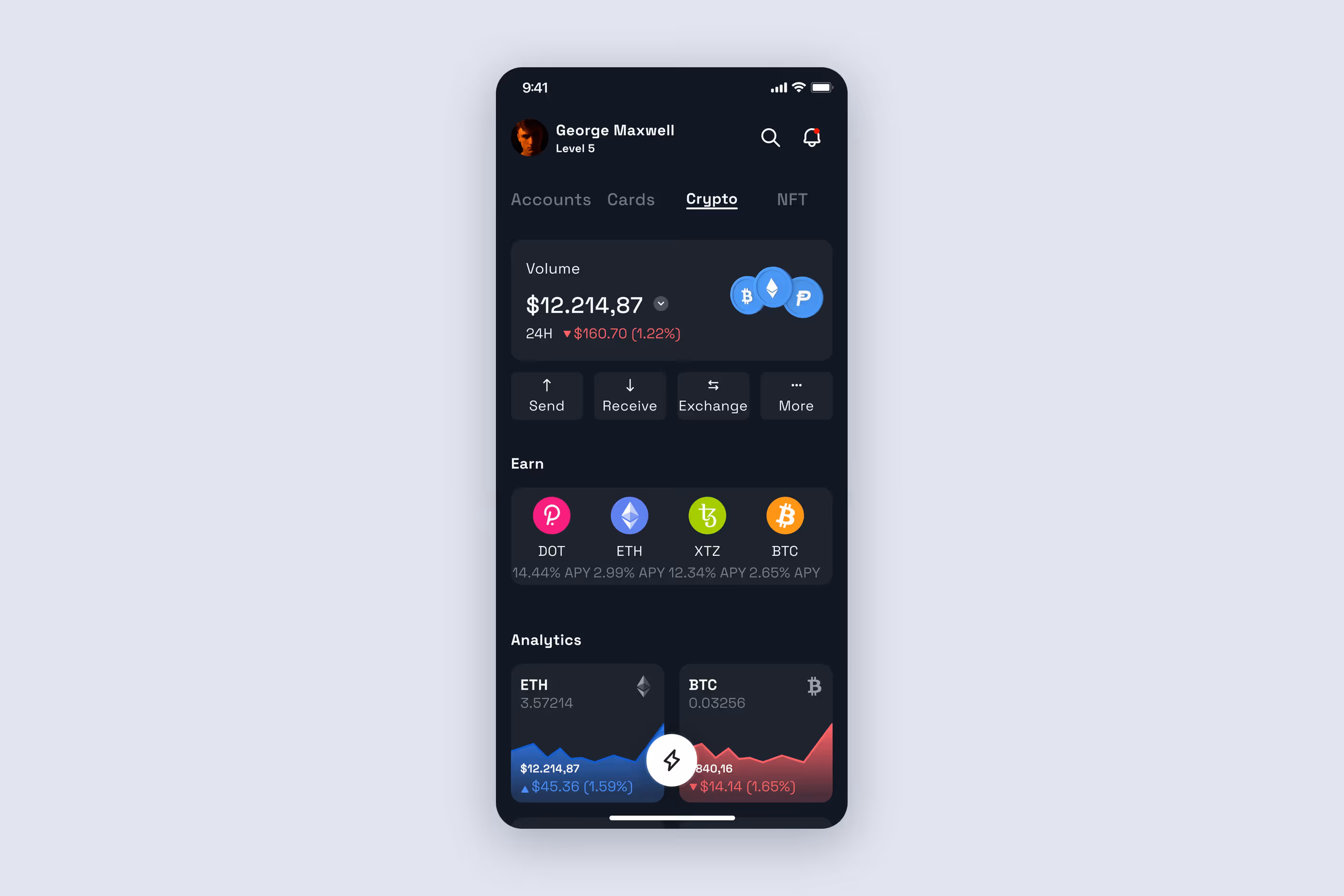 Балансы токенов в приложении ZoidPay