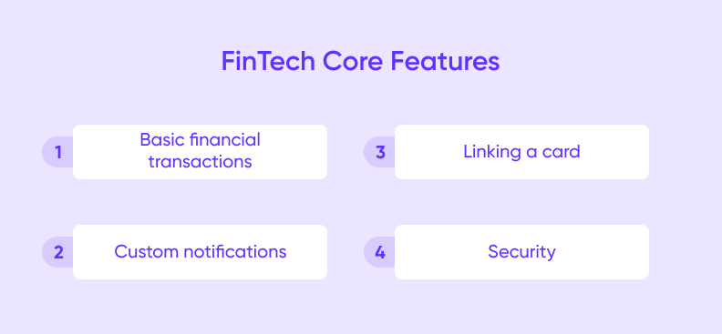 FinTech app core features