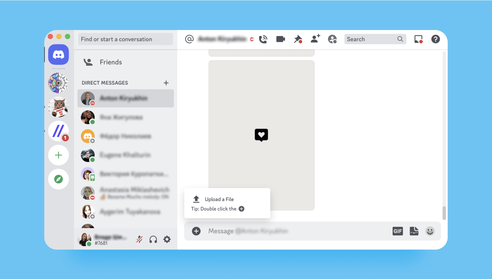 upload file in Discord