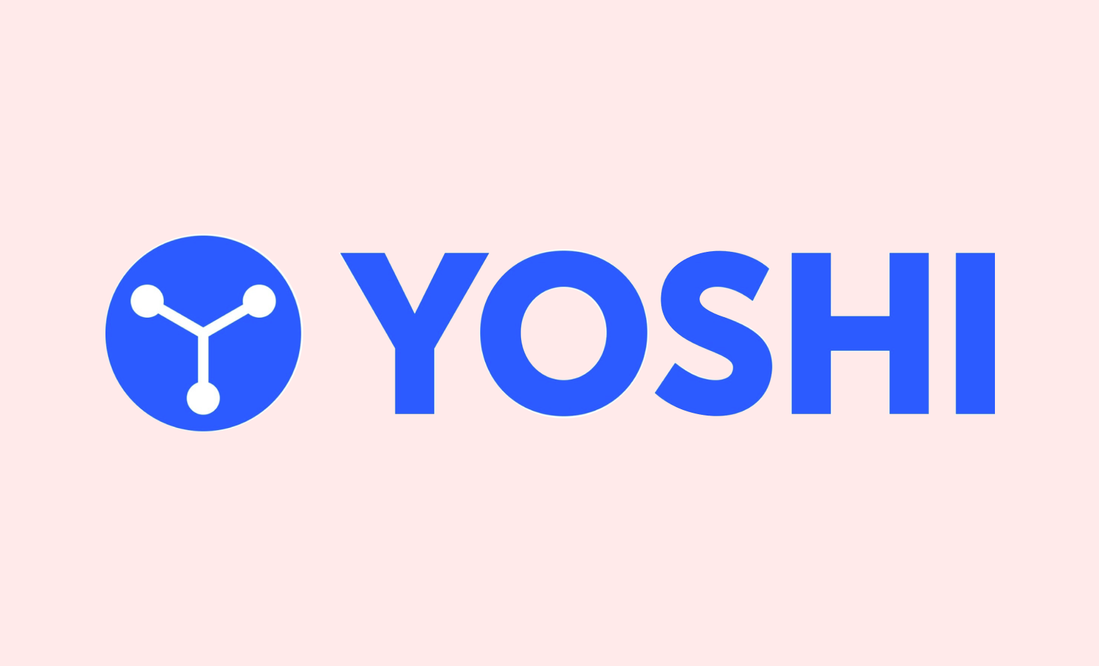 синие заглавные буквы YOSHI