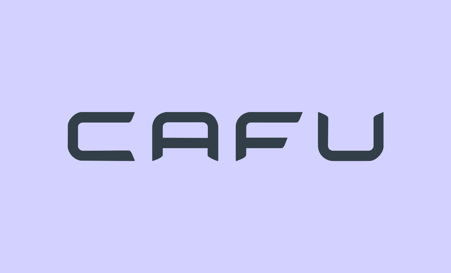 Gray capital letters CAFU in branded font