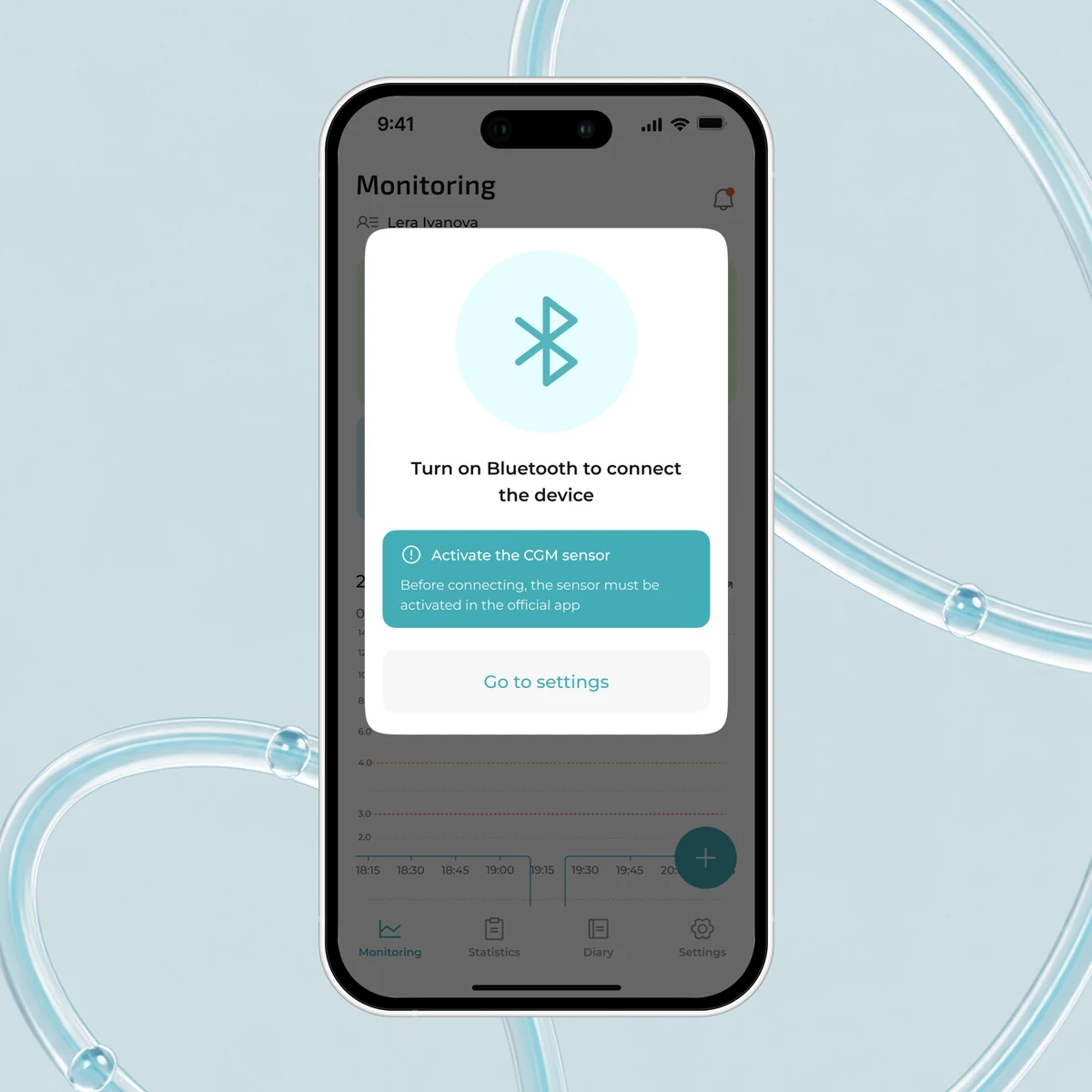 Bluetooth sensor connection in the application