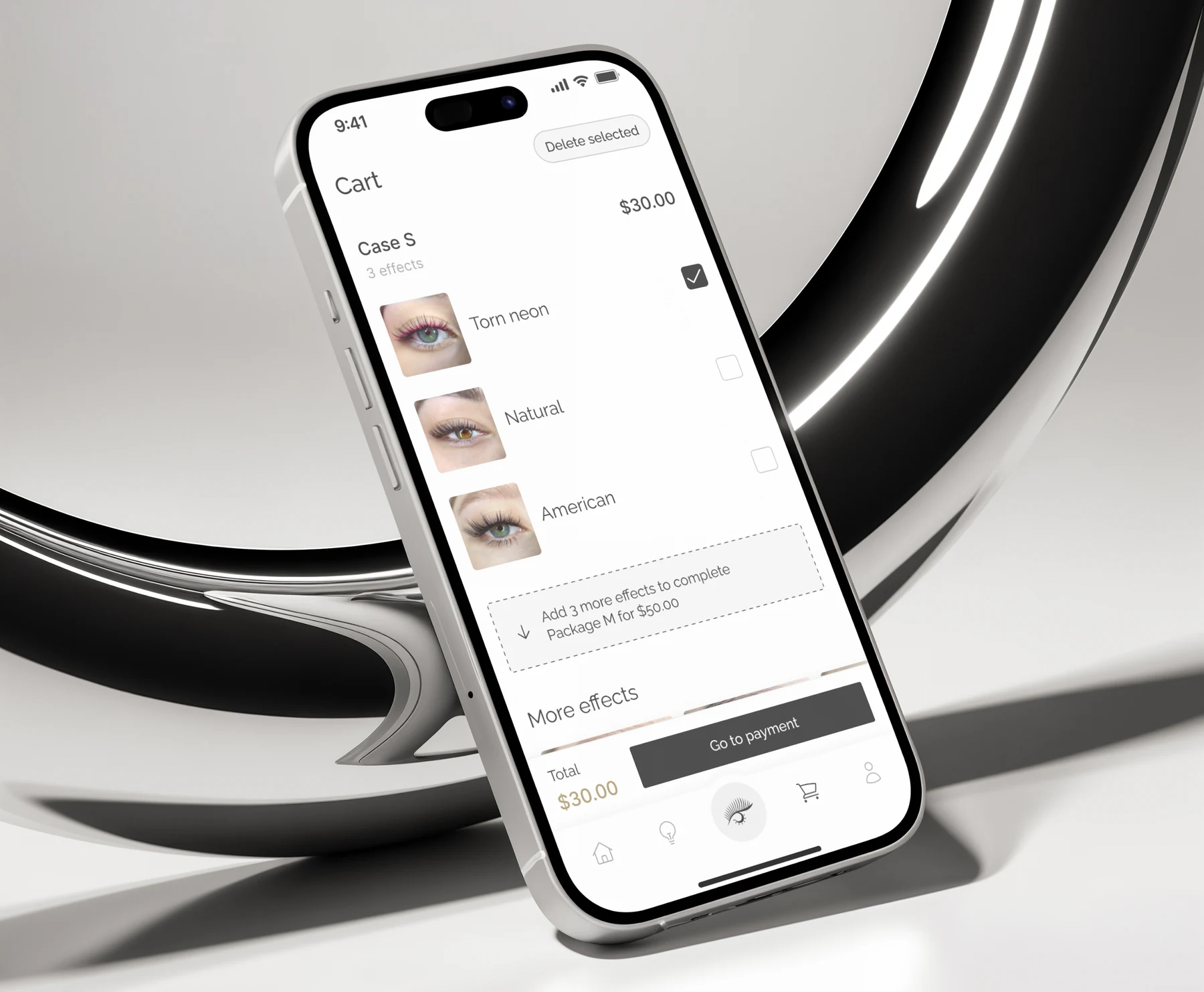 App cart with effect packages