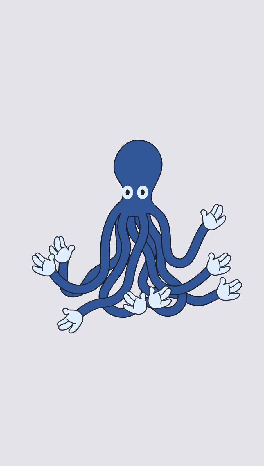 WIT octopus mascot, pose 1