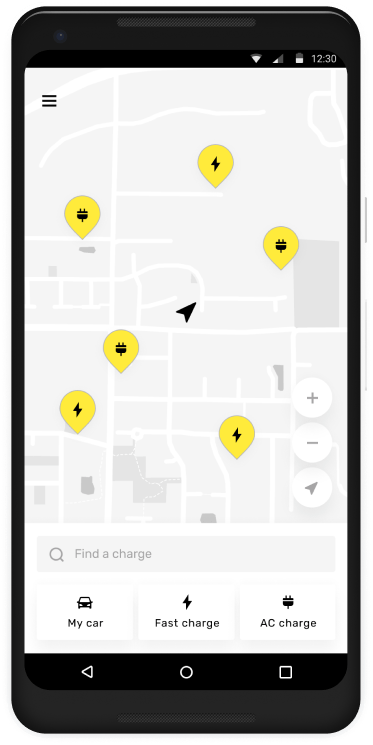 App screen with map