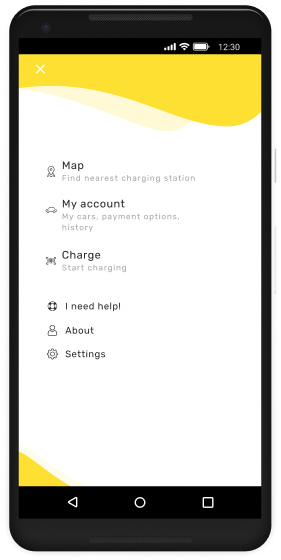 EvTrip app screen